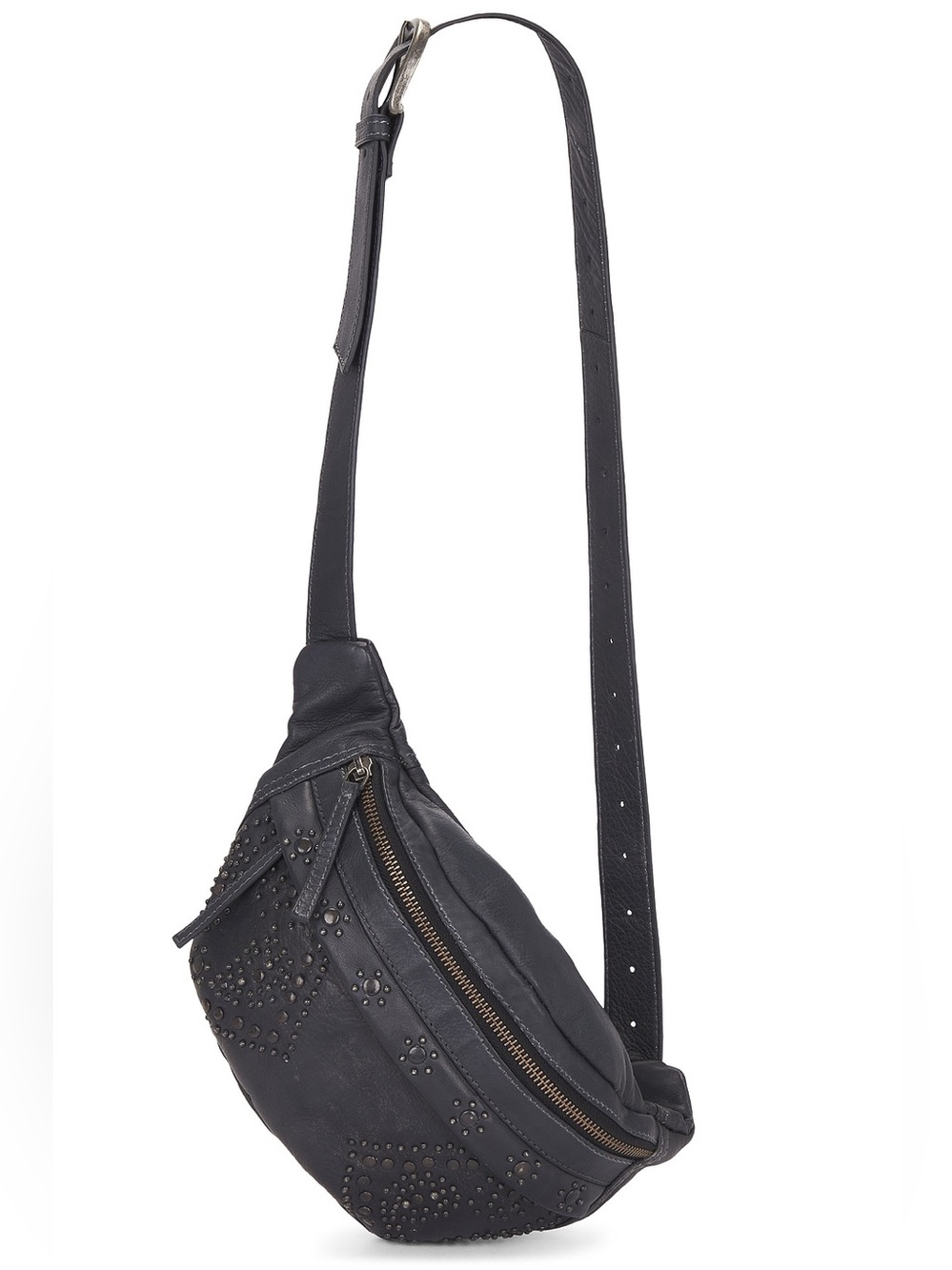 🖤 Free People Ana Adorned Sling Bag Black Leather Studded NWT